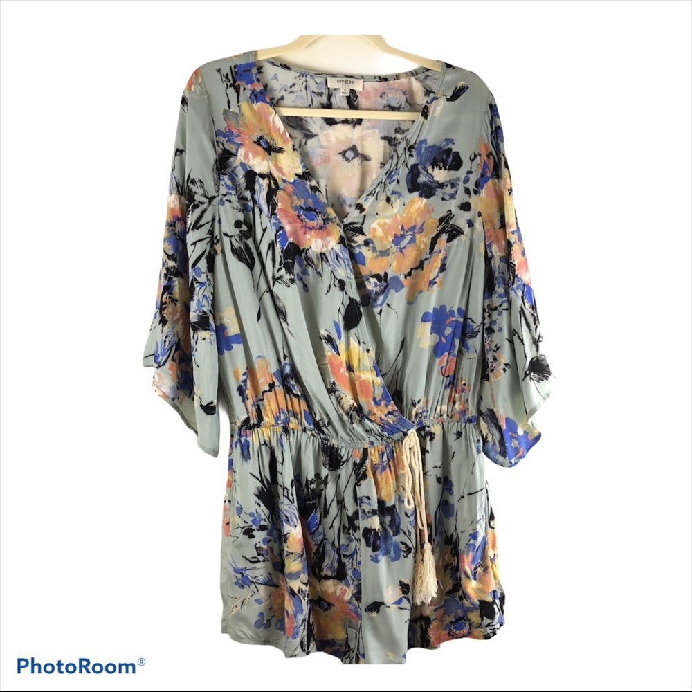 Umgee Floral Surplice Romper